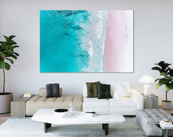 Cuadro decorativo de playa para pared, decoración costera con olas del océano para sala de estar, dormitorio y oficina.