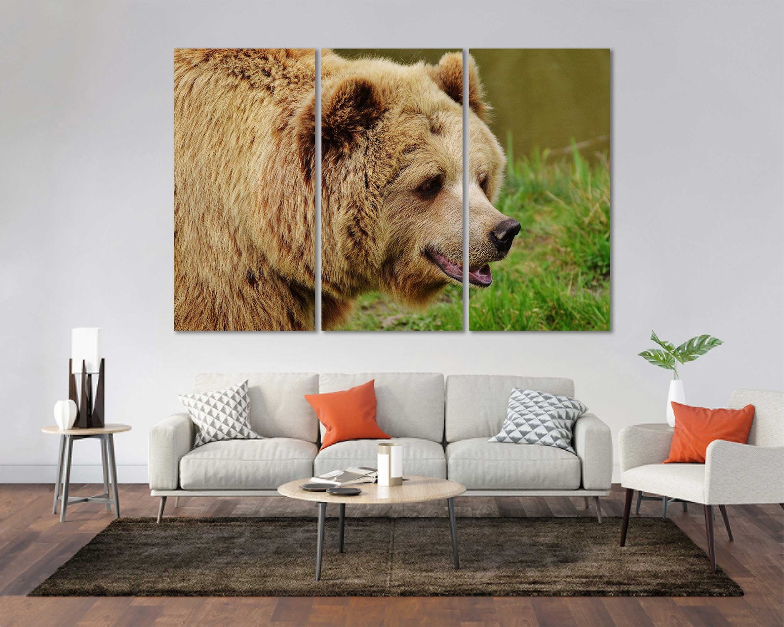 Brown Bear Large Decor for Living Room Bear Grizzly Photo - Etsy