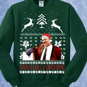 Kevin&#39;s Famous Chilli Chilly xmas the office funny ugly christmas sweater malone michael scott dunder mifflin Crewneck Sweater Hoodie 111