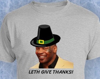 Mike Tyson engraçado leth dar graças camiseta camisa de ação de graças amigos família outono roupas outono ferro boxer engraçado tumblr turquia fa102