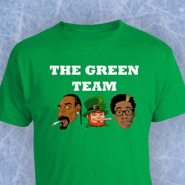 Wiz Khalifa Snoop Dogg Leprechaun St Patrick's Day Green Team funny tshirt weed high kiss me I'm highrish tumblr shirt stpaddys irish tee