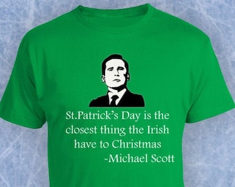 St Patrick es Day Michael Scott lustiges Tshirt the office tv show tumblr shirt stpaddys day shirt funny st.patty irish party dunder mifflin tee