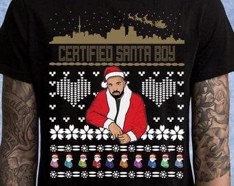 CLB Certified Santa boy Drake ugly christmas sweater xmas santa do you love certified lover toronto gift rapper shirt holiday season tee 056