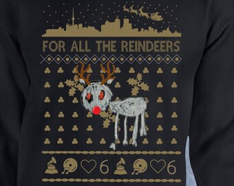 For All The Reindeers Dogs Drake Christmas lover boy ugly christmas sweater xmas drake the halls rapper shirt Crewneck Sweater Hoodie fa075