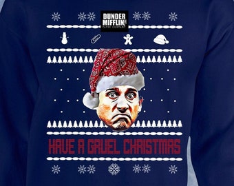 Prison mike christmas michael scott the office funny ugly xmas sweater thats what she said dwight dunder mifflin Crewneck Sweater Hoodie 057