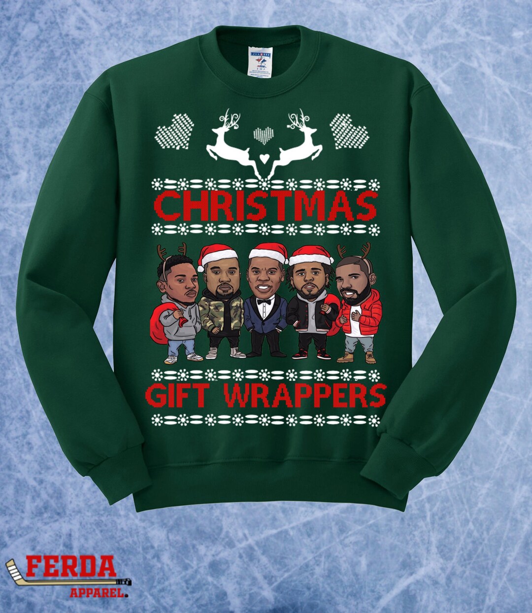Christmas Gift Rappers Wrapper Ugly Christmas Sweater J Cole Jay Z ...
