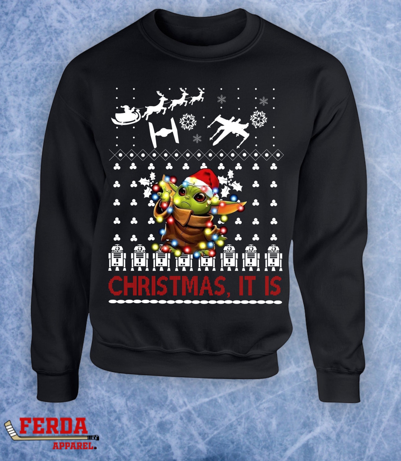 Baby Yoda Star Wars Ugly Christmas Sweater Funny Darth Vader Xmas Skywalker R2d2 Storm Trooper Mandalorian Tumblr Crewneck Sweater Hoodie 45 Etsy Canada