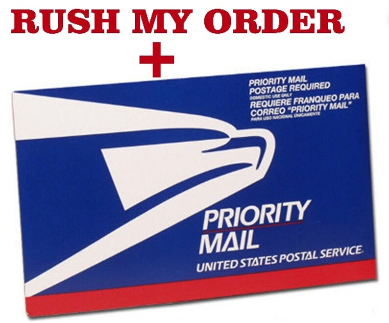 Może przedstawiać: Niebieska i biała koperta Priority Mail z logo United States Postal Service i tekstem "PRIORITY MAIL" w kolorze czerwonym i białym.