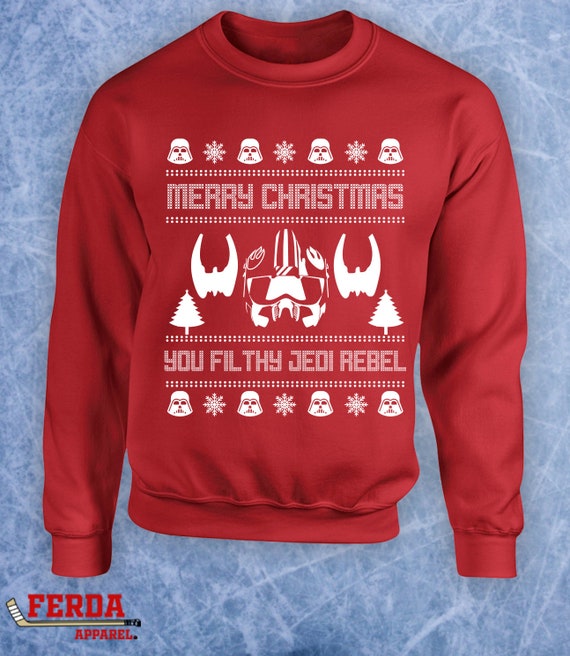 Star Wars Joyeux Noel Vous sale jedi rebelle moche pull de Noel drole dark vador x noel skywalker bebe yoda Crewneck Sweater Hoodie 519