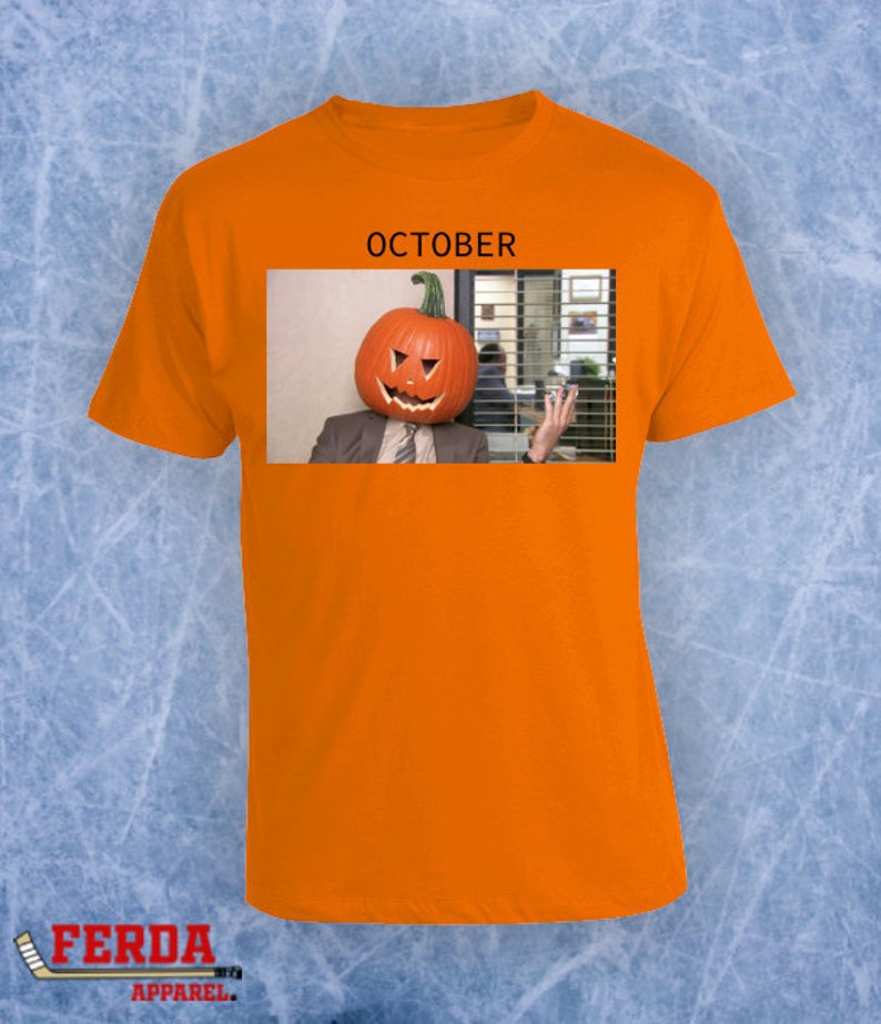 The Office TV Show Dwight Schrute Farms Pumpkin Head October Tshirt