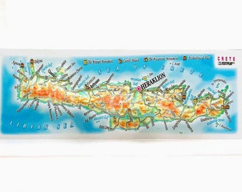 Crete Raised Relief Map, (7.5″ x 2.5″)