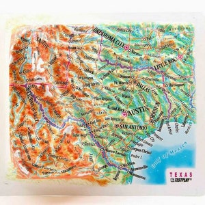 Texas Raised Relief Map, (5″ x 4.5″)