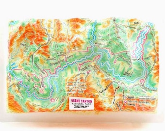 Grand Canyon Raised Relief Map, (6″ x 4″)