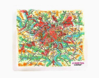 Paris Raised Relief Map, (5″ x 4.5″)