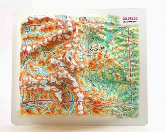 Colorado Raised Relief Map, (5″ x 4.5″)