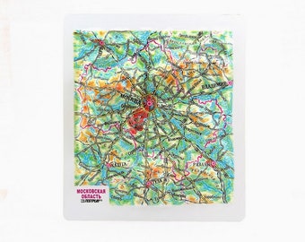 Moscow Region Raised Relief Map, (5″ x 4.5″)