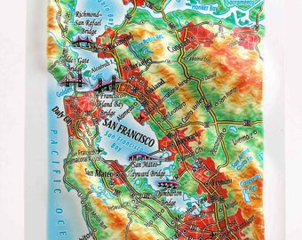 San Francisco Raised Relief Map, (4″ x 6″)