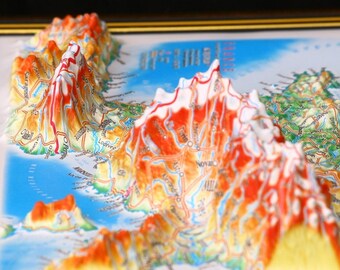 France Raised Relief Map, (12″ x 9″)