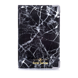Sonic Server® Marble Server Book for Restaurant Waitress Waiters 9 Pockets Zipper Pouch and Pen Holder Water Resistant Cover & Easy to Clean