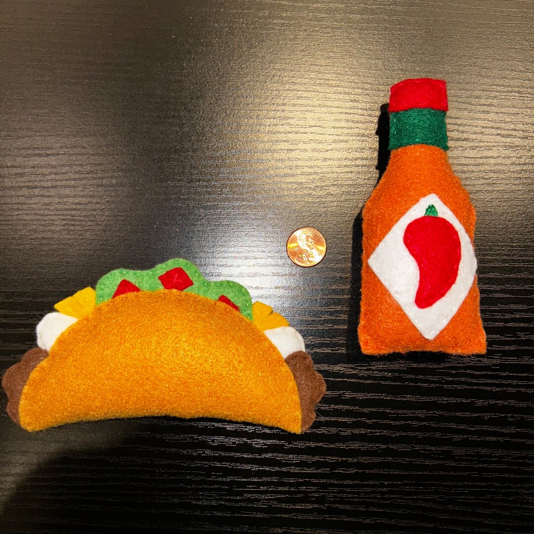 2 Pack Taco and Hot Sauce Cat Toy catnip Scented Etsy
