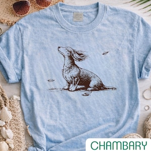 Camiseta vintage de perro salchicha, camiseta con dibujo a mano de perro salchicha, regalo para amantes de los perros de Comfort Colors® imagen 4