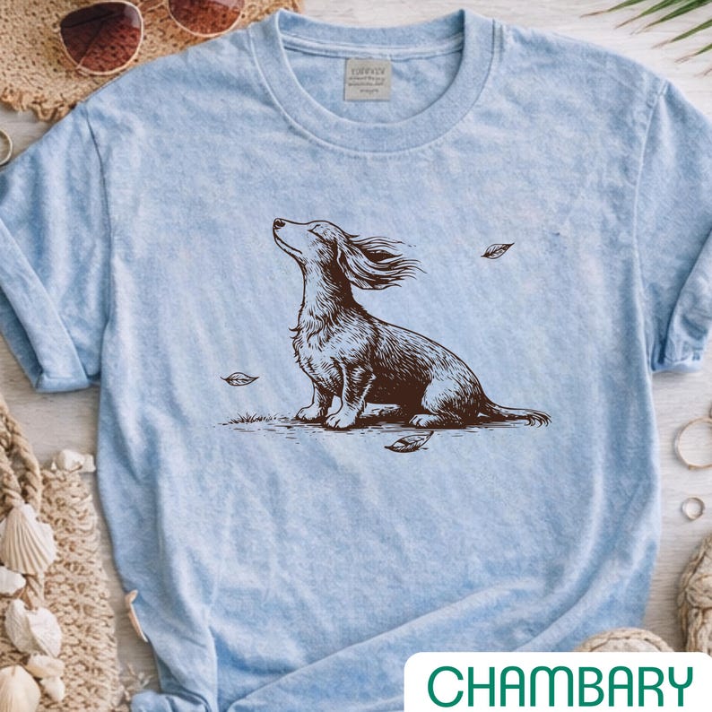 Camiseta vintage de perro salchicha, camiseta con dibujo a mano de perro salchicha, regalo para amantes de los perros de Comfort Colors® imagen 4