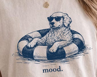 Golden Retriever Pool Float Shirt Summer Dog Tee