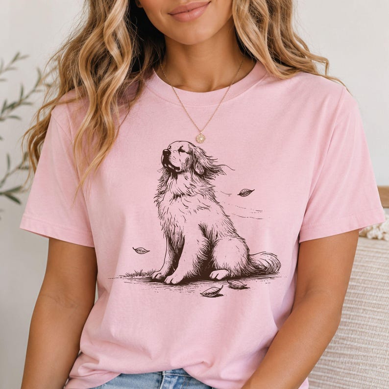 Golden Retriever Shirt, Vintage Dog Tee, Aesthetic Dog Lover Shirt, Comfort Colors image 6