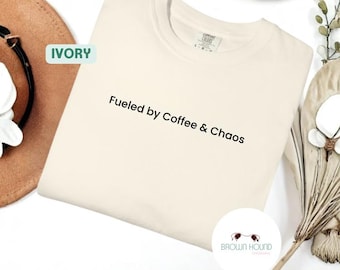 Coffee and Chaos Mom T-Shirt, Funny Sarcastic Tee