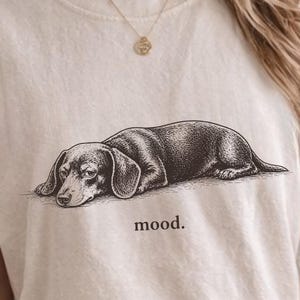 Funny Dachshund Mood Shirt, Wiener Dog Tee, Relatable Dog Shirt, Minimal Dog Lover Gift, Comfort Colors Graphic Tee image 1