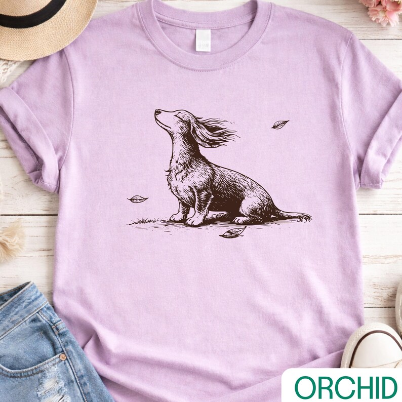 Camiseta vintage de perro salchicha, camiseta con dibujo a mano de perro salchicha, regalo para amantes de los perros de Comfort Colors® imagen 2