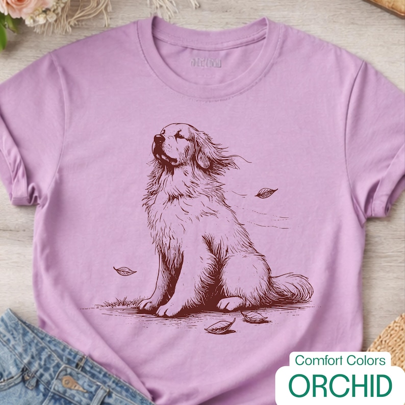 Golden Retriever Shirt, Vintage Dog Tee, Aesthetic Golden Retriever Shirt, Comfort Colors image 7