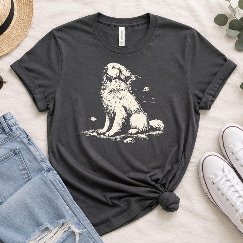 Golden Retriever Shirt, Vintage Dog Tee, Aesthetic Dog Lover Shirt, Comfort Colors image 5