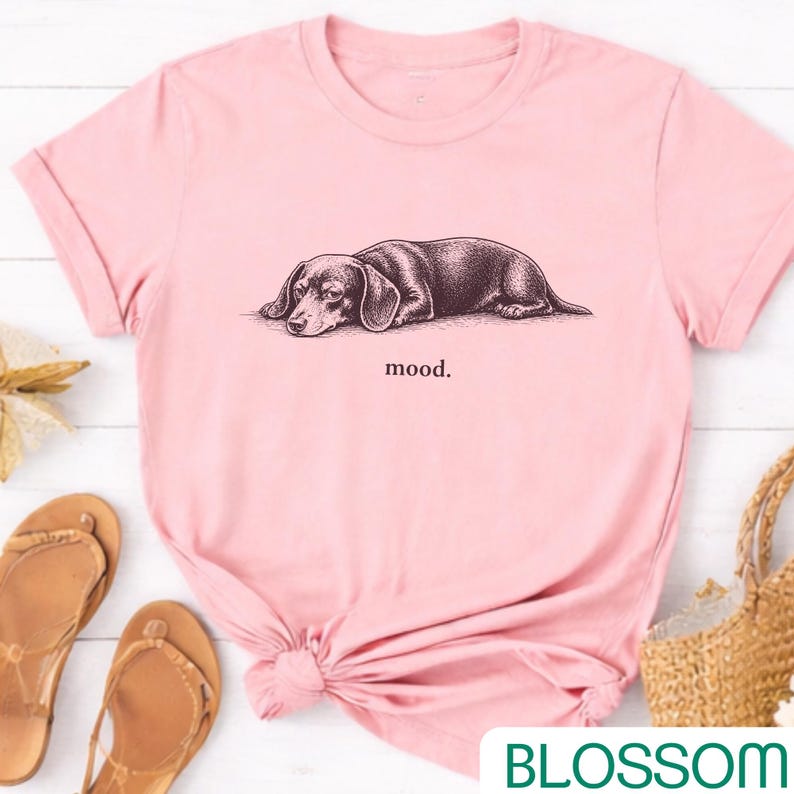 Funny Dachshund Mood Shirt, Wiener Dog Tee, Relatable Dog Shirt, Minimal Dog Lover Gift, Comfort Colors Graphic Tee image 4