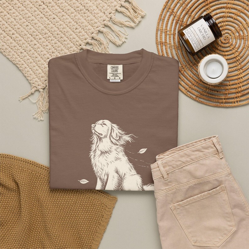 Golden Retriever Shirt, Vintage Dog Tee, Aesthetic Golden Retriever Shirt, Comfort Colors image 6