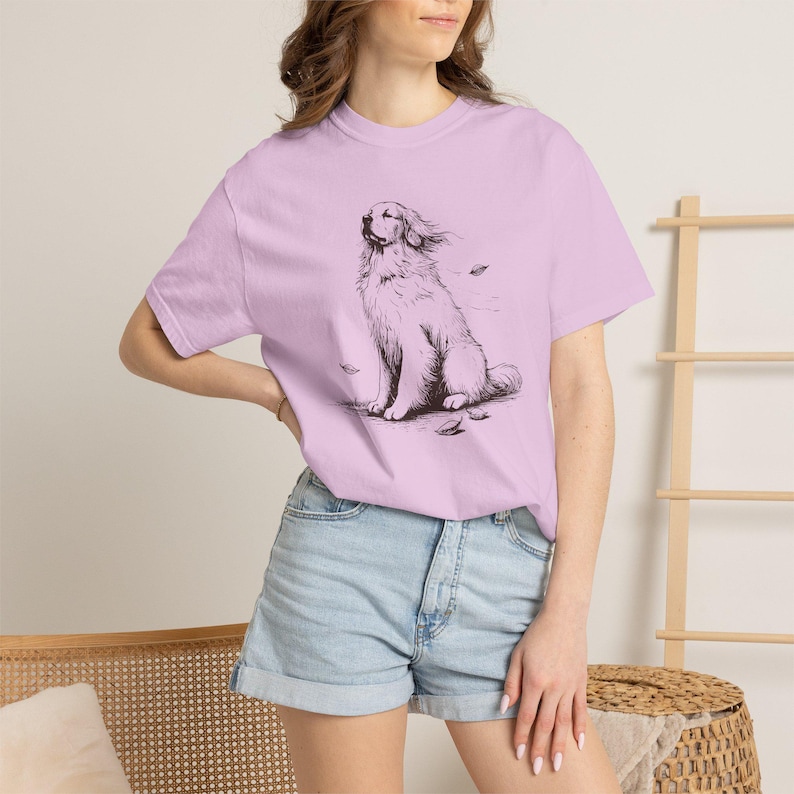 Golden Retriever Shirt, Vintage Dog Tee, Aesthetic Dog Lover Shirt, Comfort Colors image 2