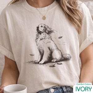 Golden Retriever Shirt, Vintage Dog Tee, Aesthetic Golden Retriever Shirt, Comfort Colors image 8