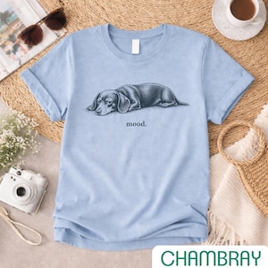 Funny Dachshund Mood Shirt, Wiener Dog Tee, Relatable Dog Shirt, Minimal Dog Lover Gift, Comfort Colors Graphic Tee image 3