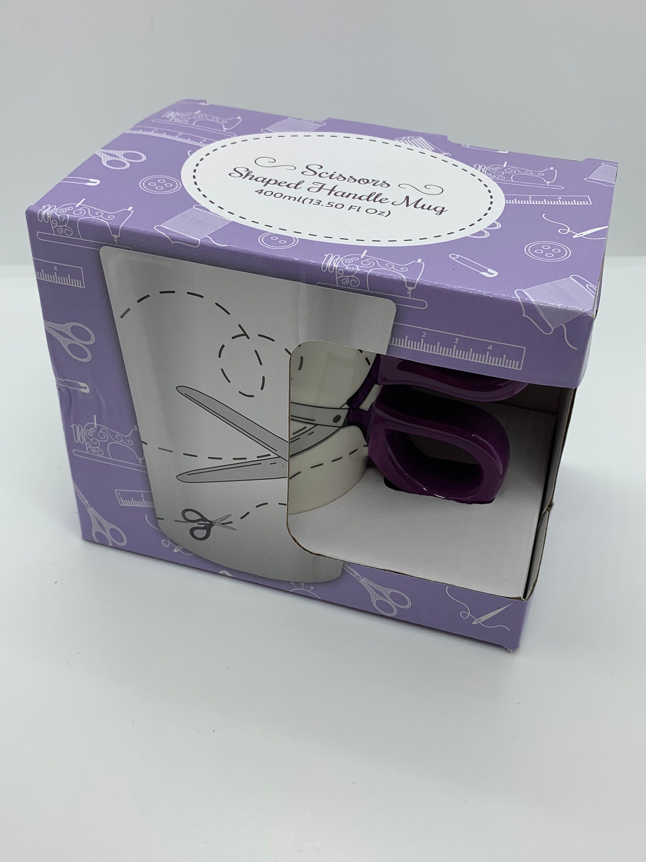 Sewing Theme Mugs Scissors Shaped Handle Mug Tape Measure Etsy UK