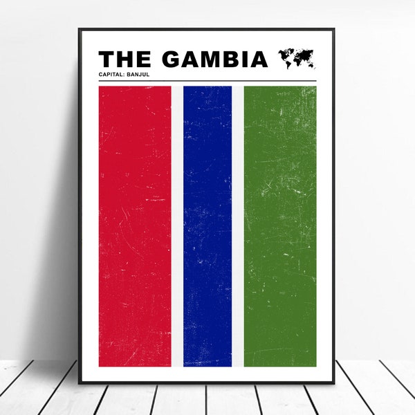 The Gambia Flagge Gambia Vertikaler Flaggendruck Gambia Horizontales Flaggenposter Gambia Reisedruck Gambia Poster Gambia Flaggendruck Gambia Druck