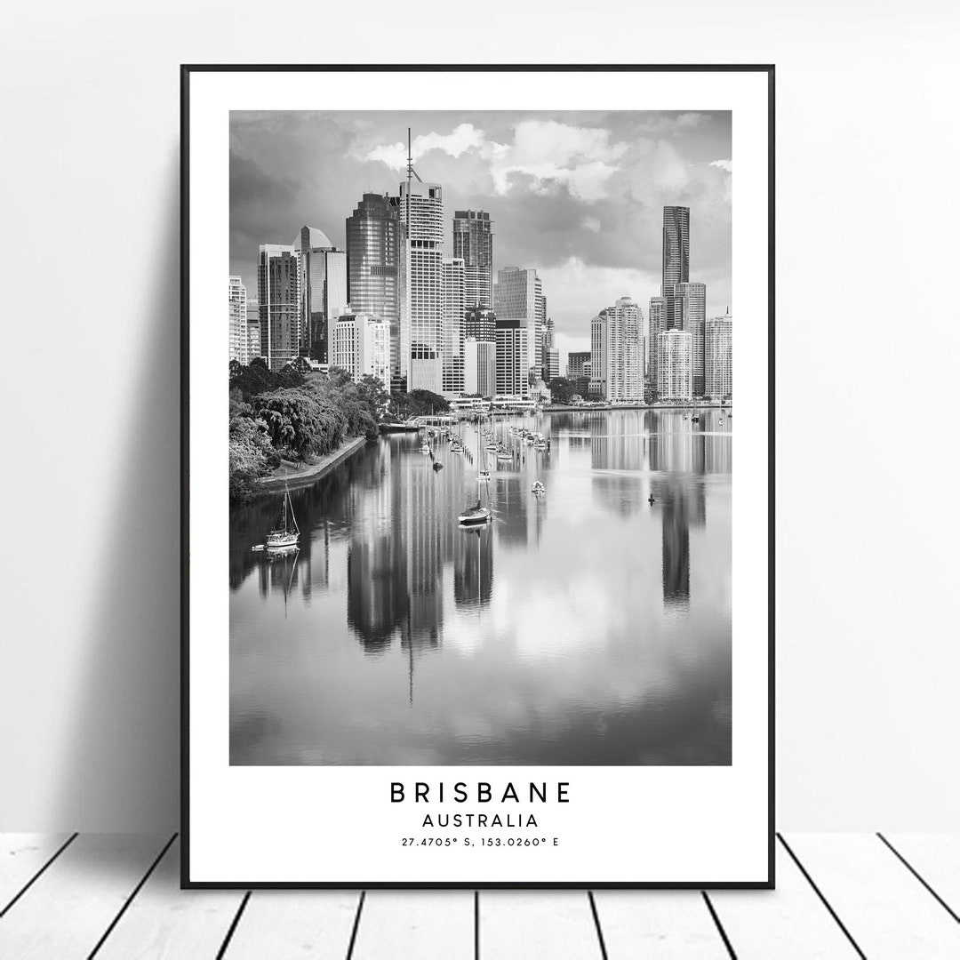 Brisbane City Print Brisbane Poster Brisbane Wall Art Brisbane Travel Print Brisbane Australia