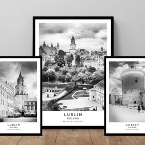 Impresión de viaje de Lublin Arte de pared de Lublin Póster de Lublin en blanco y negro Impresión de arte minimalista de Lublin Impresión de Lublin, Polonia Impresión de la ciudad de Lublin Regalo