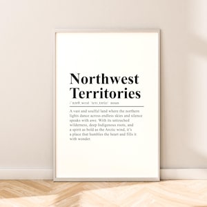 Northwest Territories Canada Travel Print Wall Art Northwest Territories Print Northwest Territories Poster Home Décor Gift Wall Quote