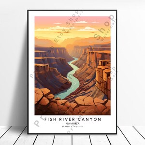Namibia Travel Print Colourful Fish River Canyon Poster Fish River Canyon Print Minimalist Fish River Canyon Wall Art Fish River Canyon Art