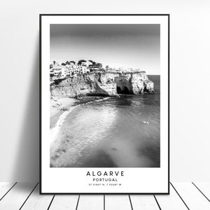 Algarve Wall Print Algarve Poster Algarve Wall Art Algarve Portugal Print Algarve Art Print Black and White Algarve Artwork Algarve Gif Art