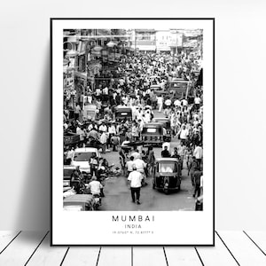Mumbai India Travel Print Black and White Mumbai Print Minimalist Mumbai Wall Art Mumbai Wall Poster Mumbai Wall Décor Mumbai Gift Print