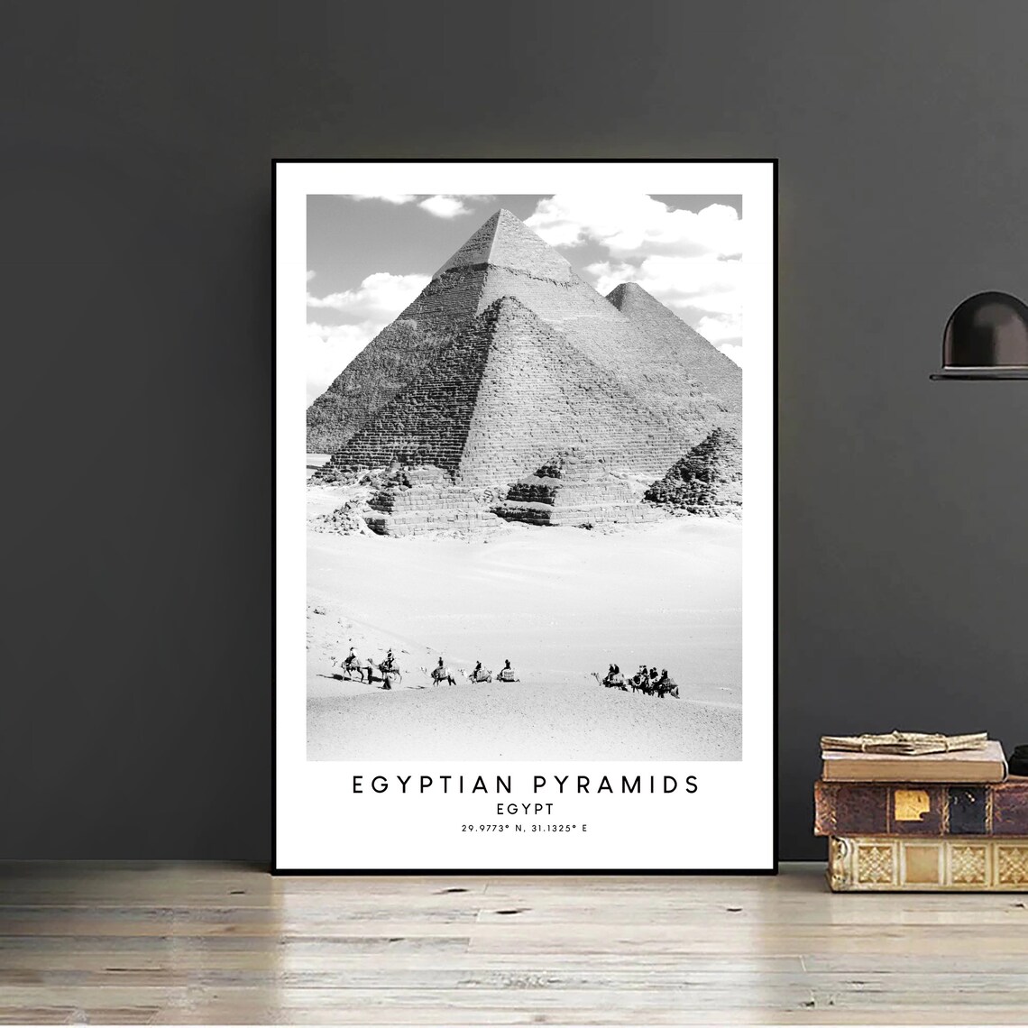 Egyptian Pyramids Print Black and White Giza Necropolis Print - Etsy