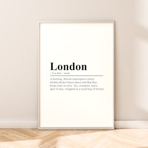 London Definition Print London Travel Print London Wall Art London Wall Print Minimalist London Décor London Gift Print London Poster