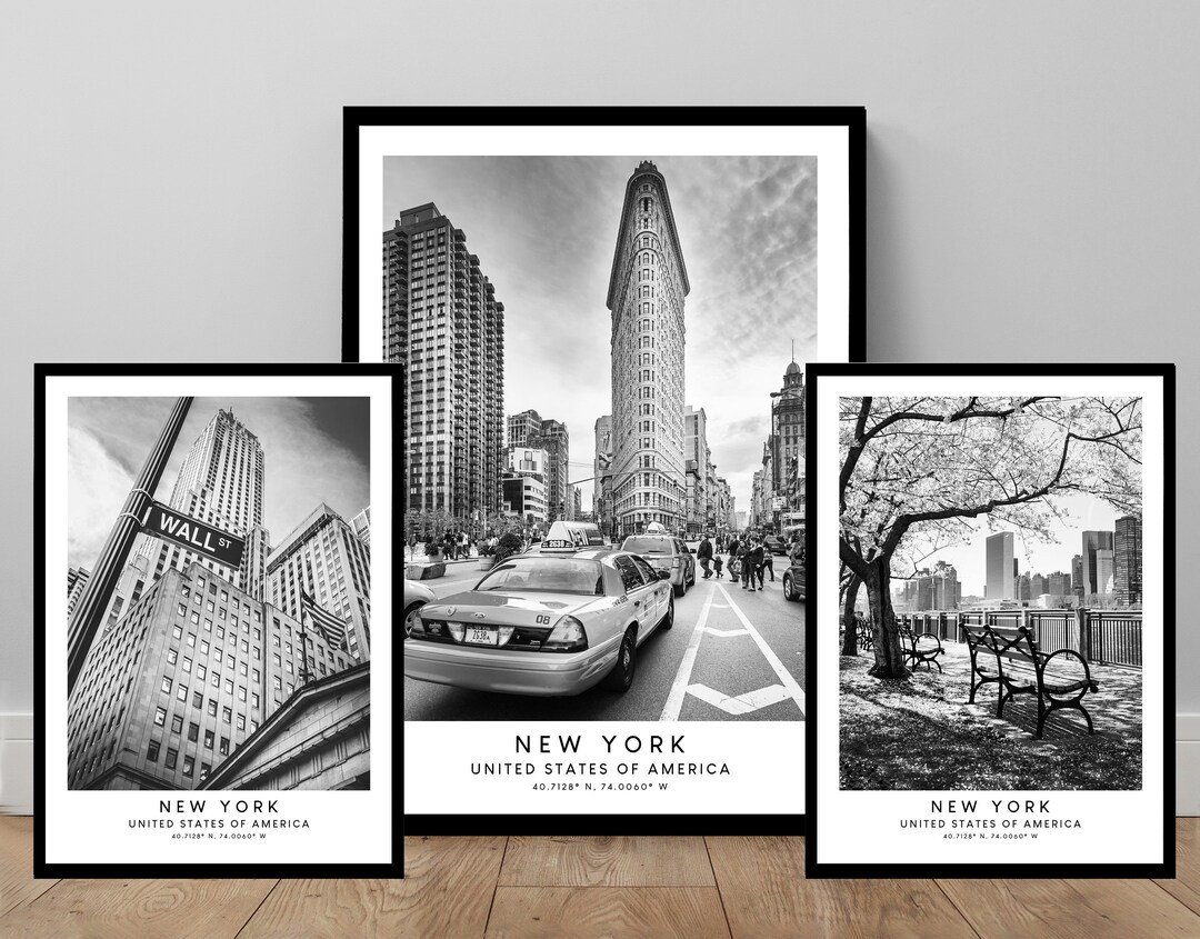 New York Travel Print New York City Wall Art Print Black and White New ...