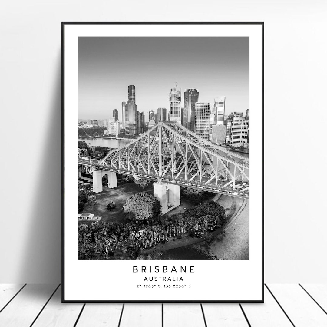 Brisbane Print Brisbane Poster Brisbane Wall Art Brisbane Travel Art